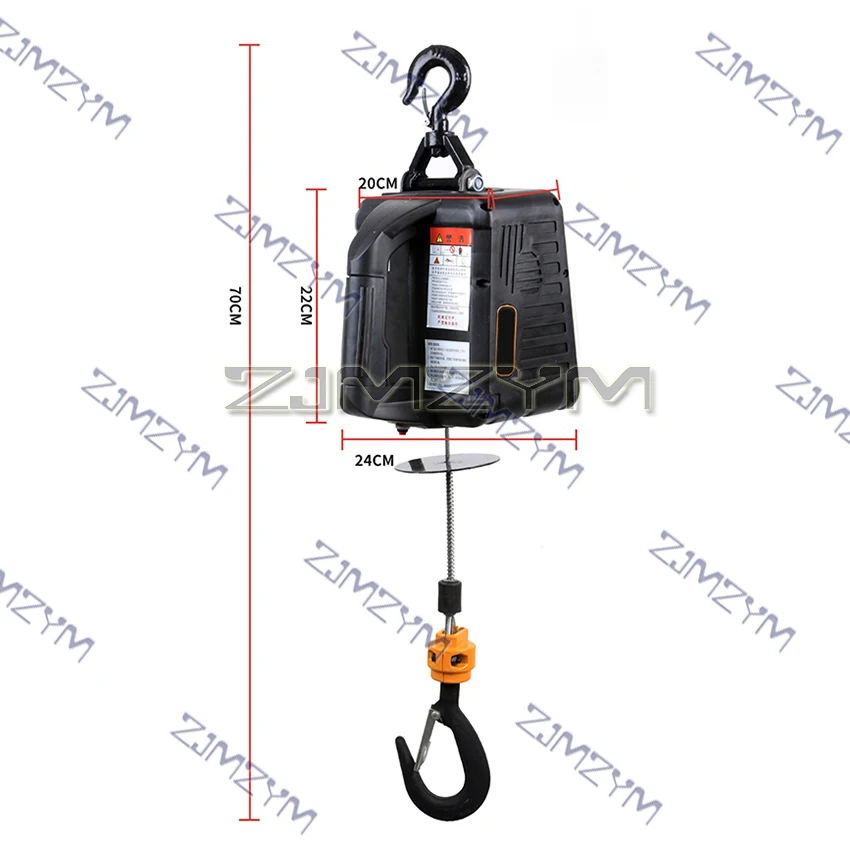 Carregar 500kg talha elétrica portátil guincho de mão bloco de tração cabo de aço elétrico talha de elevação corda de reboque - Image 3