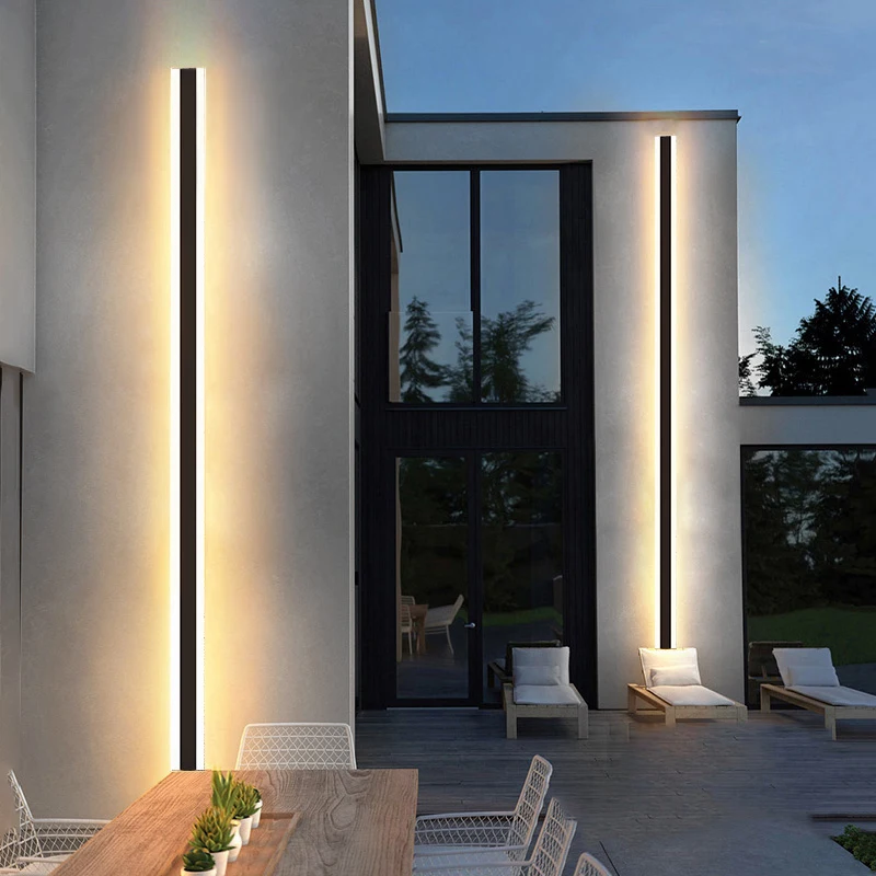 Moderno impermeável Long Strip LED Lâmpada de parede, IP65 Alumínio Wall Light, Jardim varanda Sconce, 110V, 220V, Sconce Luminaire - Image 2
