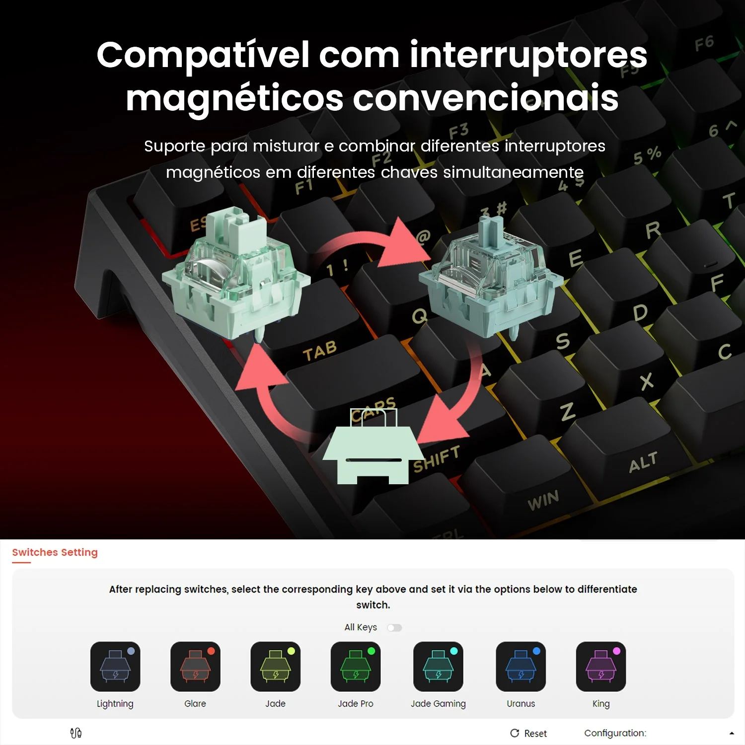 Akko tac75 he teclado magnético 75% gatilho rápido 0.005mm rgb 8k taxa de pesquisa com fio mecânico esports teclado para jogos para gamer - Image 4