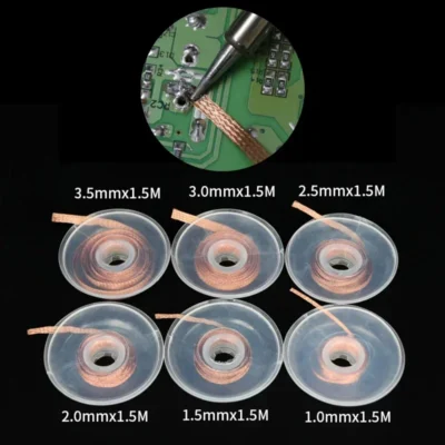 Desoldering trança removedor de solda pavio 1.5m largura 1 1.5 2 2.5 3 3.5 4mm fio chumbo fluxo bga ferramenta reparo