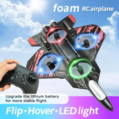 Novo L101 rc avião lutador 2.4g controle remoto dublê planador 360 ° Avião de espuma EPP voador de voo rolante com LED Boy Toys Gifts