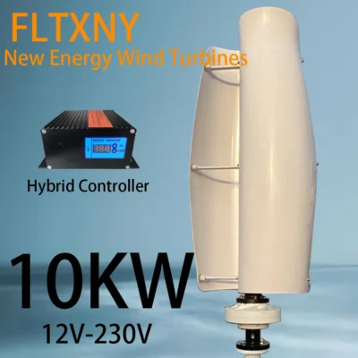 Gerador de Turbina Eólica Residencial de Montagem no Telhado, 10000W, 12V, 24V, 48V, Eixo Vertical Eficiente, para Uso Doméstico, Alta Eficiência, CE