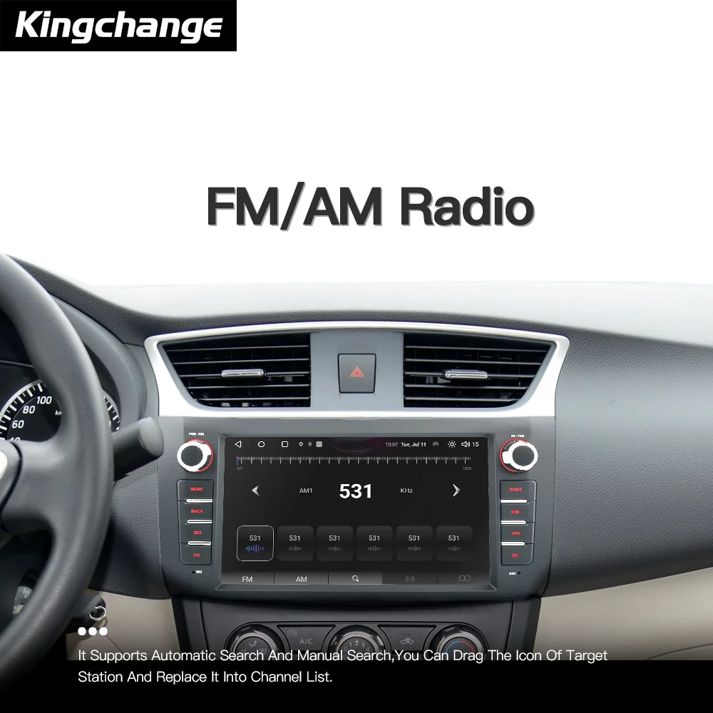Rádio Multimídia para Carro Kingchange Android 14 9" 2 Din para Nissan Sylphy Sentra 12 B17 2013-2017 Carplay Auto Wifi GPS 360 BT DSP - Image 5