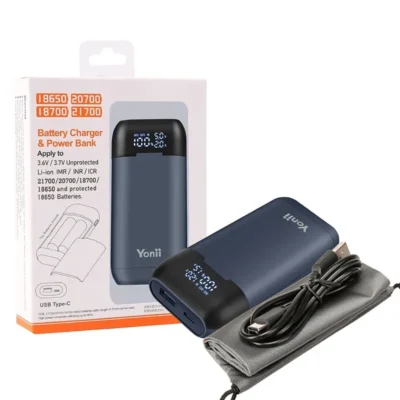 Banco de potência 18650 carregador de bateria portátil usb c carregador magnético carregamento para bateria recarregável 18650 para 21700 20700 18700