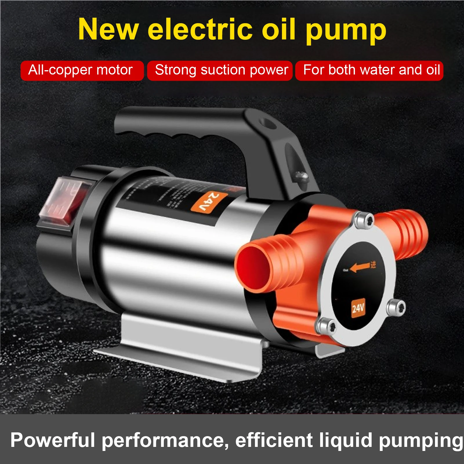 Bomba Elétrica de Transferência de Óleo e Água 12V 24V 48V 220V DC Portátil Alta Vazão Uso Industrial e Veicular Bomba de Combustível e Água com Alça - Image 2