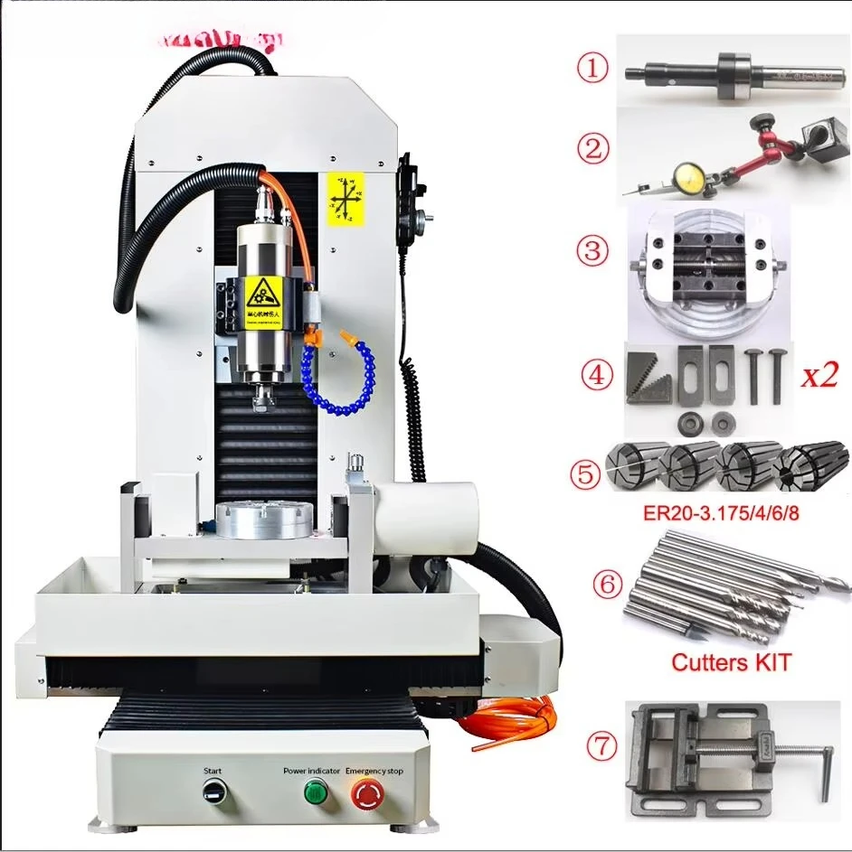 Mais Novo Torno CNC de 5 Eixos para Fresagem de Pedra, Jade, Joias e Gravação em Metal - Image 3