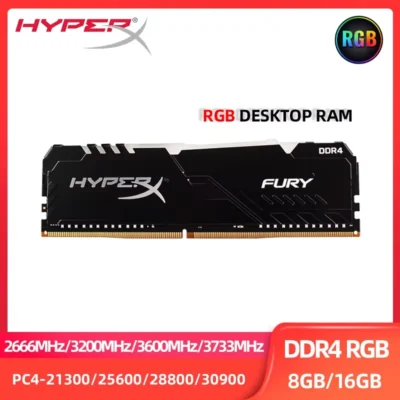 HyperX FURY RGB DDR4 8GB 16GB 2666MHz 3200MHz 3600MHz 3733MHz DIMM XMP Memoria Ram 288pin 1.2V para Desktop