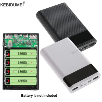4x18650 bateria diy power bank caso 5v 2a duplo usb tipo c diy caixa de armazenamento carga para android interface micro usb telefones inteligentes