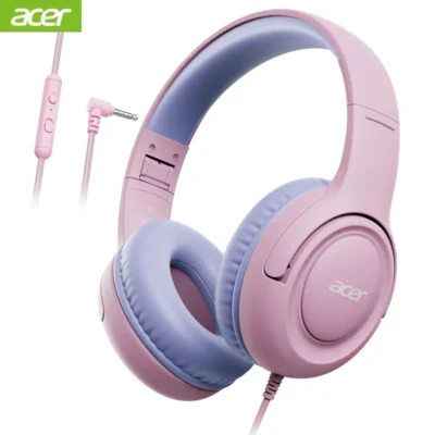 Acer hk03 crianças fones de ouvido com fio para a escola 85/94db limitador volume 3.5mm jack dobrável som estéreo para meninas menino presentes