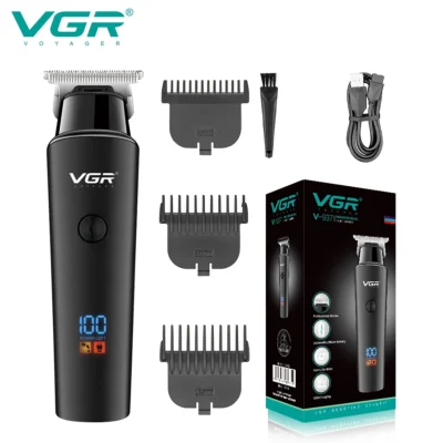 VGR Hair Trimmer Profissional Aparadores elétricos Cordless Hair Clipper recarregável Display LED V 937