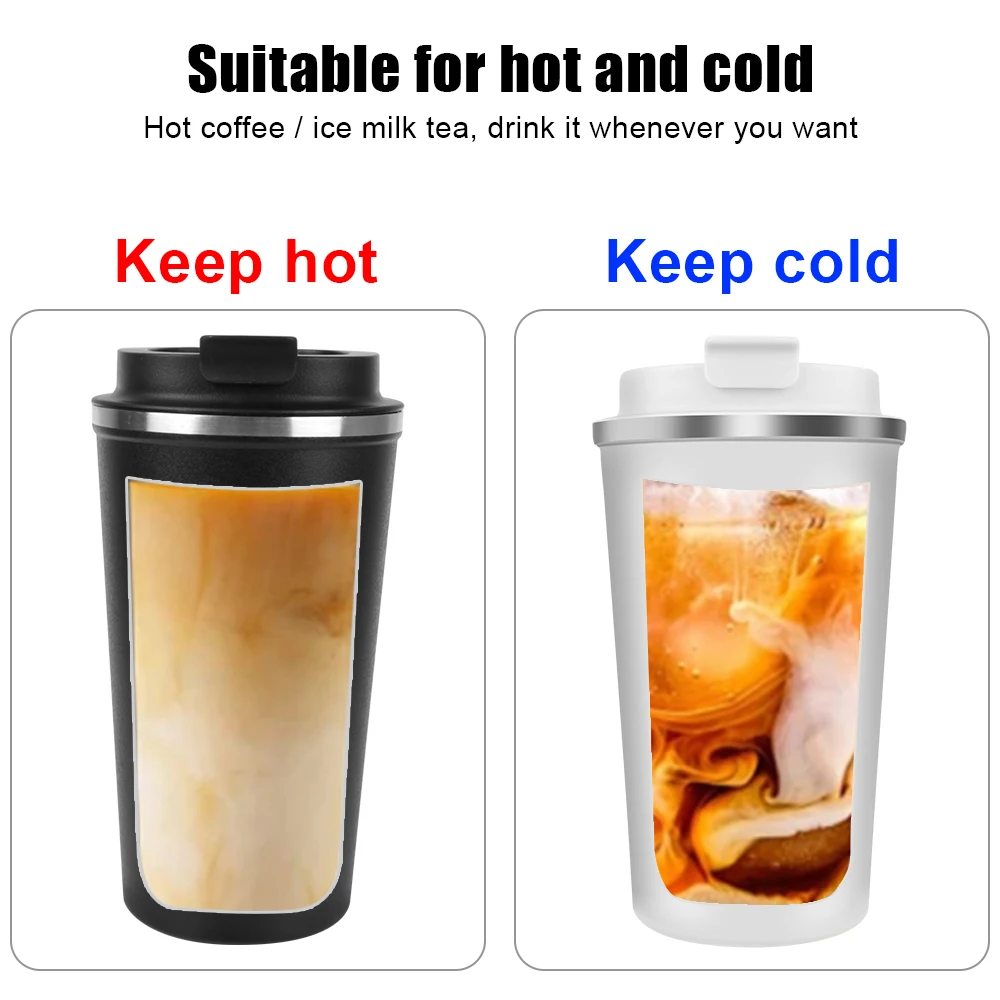 Caneca térmica para café, caneca térmica para carro, 380/510ml, à prova de vazamento, copo térmico de viagem para chá, água, café, aço inoxidável duplo - Image 6