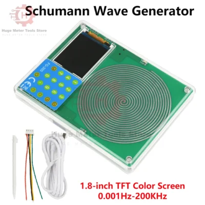 Gerador de ondas schumann, tela colorida tft de 1.8 polegadas, 0.001hz-200khz, saída de formato de onda múltipla, ressonador de áudio, tipo usb c 5v