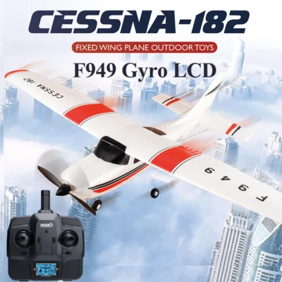 【C0】WLtoys 2.4G F949 LCD Versão RC Avião Cessna 182 3D6G 3Ch Asa Fixa Avião Ao Ar Livre Drone RTF Com Giroscópio E Noite