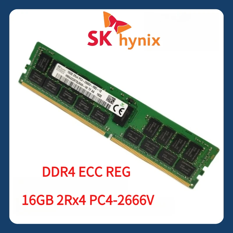 SK hynix 16GB 2Rx4 PC4 2666V DDR4 2666MHz ECC REG RDIMM Memória de servidor RAM registrada 16G X99