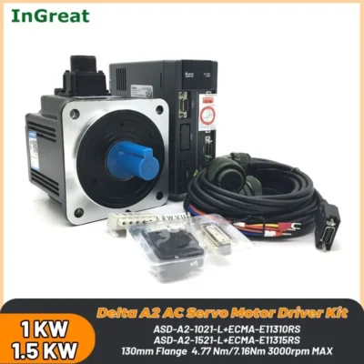 1kw/1.5kw delta a2 ac servo motor driver 130mm kit ASD-A2-1521-L,ASD-A2-1021-L,ECMA-E11310RS,ECMA-E11315RS freio 4.77/7.16nm