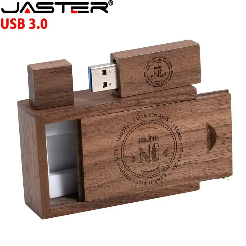 Unidade flash usb 3.0 de madeira, 128gb, alta velocidade, 64gb, logotipo personalizado gratuito, fotografia, presentes de casamento, pendrive 32gb
