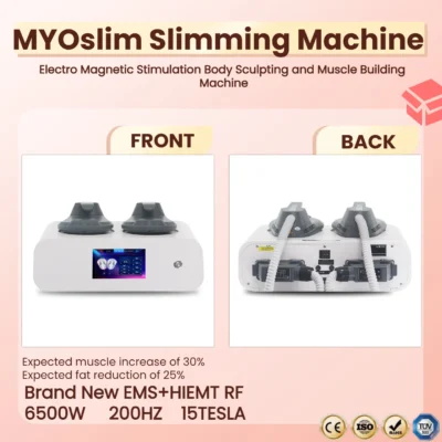 Mini myoslim emagrecimento perda de peso ems hiemt rf alças máquina de escultura corporal muscular e queimar gordura salão de beleza 200hz 6500w ce