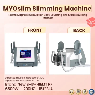 Myoslim emagrecimento perda de peso ems hiemt rf 2/4/5 alças máquina de escultura corporal muscular e queimadura gordura salão de beleza 200hz 6500w ce