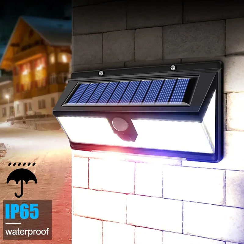 Luz solar solar ao ar livre com sensor de movimento, decoração do jardim, lâmpada de parede, 4 Mode, IP65 impermeável, porta do quintal, 190LED - Image 5