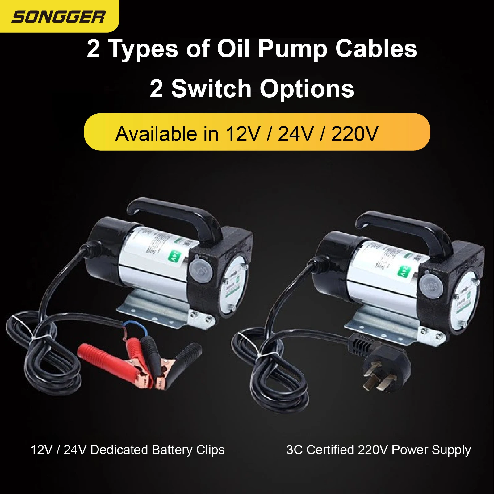 Bomba Elétrica de Óleo Diesel 12V 24V 220V Portátil para Transferência de Combustível Lubrificante Óleo de Motor Autoescorvante Ideal para Oficina Agricultura Veículos - Image 3