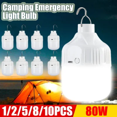1-10 pçs ao ar livre usb recarregável lâmpadas led alto brilho luz de emergência acender acampamento lanterna portátil luzes da noite ﻿
