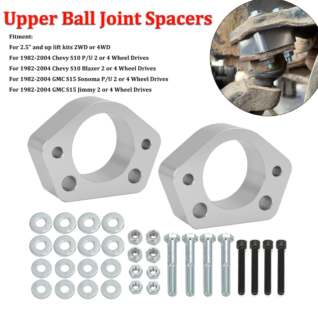 Espaçadores de junta esférica superior frontal de 1 "para kit de elevação de 2" e superior para Chevrolet S10 GMC Sonoma Blazer Jimmy S15 1982-2004