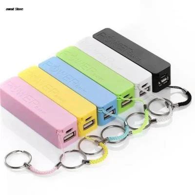 Portátil 2600mah usb banco de potência externo caso pacote caixa 18650 carregador de bateria sem bateria powerbank com chaveiro