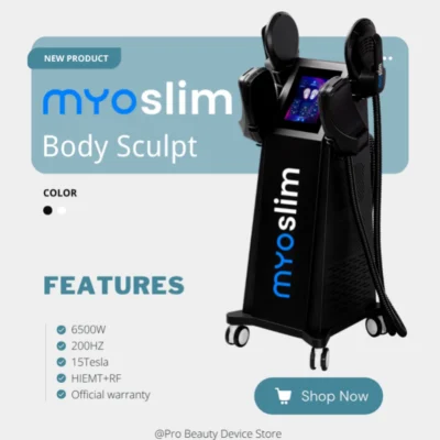 Nova Máquina Portátil de Escultura Corporal e Emagrecimento EMS 15 Tesla 6500W Hi-EMT MYOslim para Salão de Beleza
