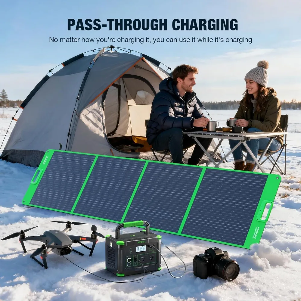 Estação de Energia Portátil de 1000W, Gerador Solar de 999Wh com Carregamento Rápido USB-C PD 60W para Camping ao Ar Livre, RV e Backup Residencial - Image 6