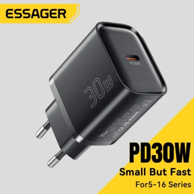 Essager mini 30w tipo c carregador pd qc3.0 rápido tipo c carregador para iphone 16 15 14 13 pro samsung s25 xiaomi ipad adaptador de viagem