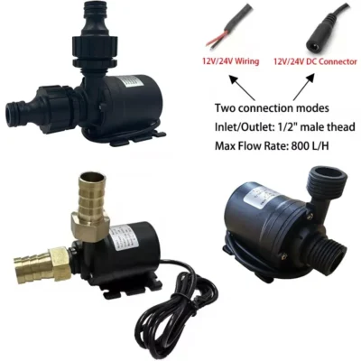 Bomba de água de alta pressão ultra silenciosa solar dc12v/24v elevador 5m 800l/h motor sem escova bombas de água submersíveis junta de ruptura rápida