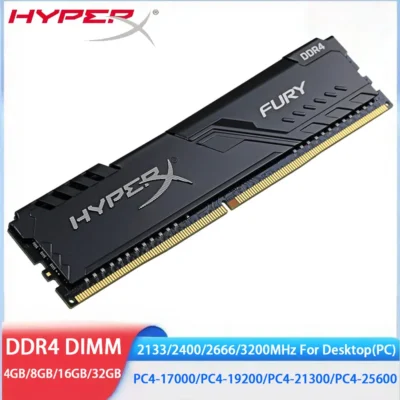 HYPERX Memoria Desktop RAM DDR4 32GB 16GB 4GB 8GB 3200MHz 2133 2400MHz 2666MHz DIMM 288Pin PC4-21300 25600 19200 17000 Memória para PC