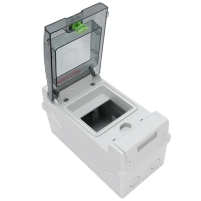 Caixa de disjuntor IP66 à prova de chuva, alta temperatura, caixa de disjuntor elétrico em miniatura, design em trilho DIN para shoppings