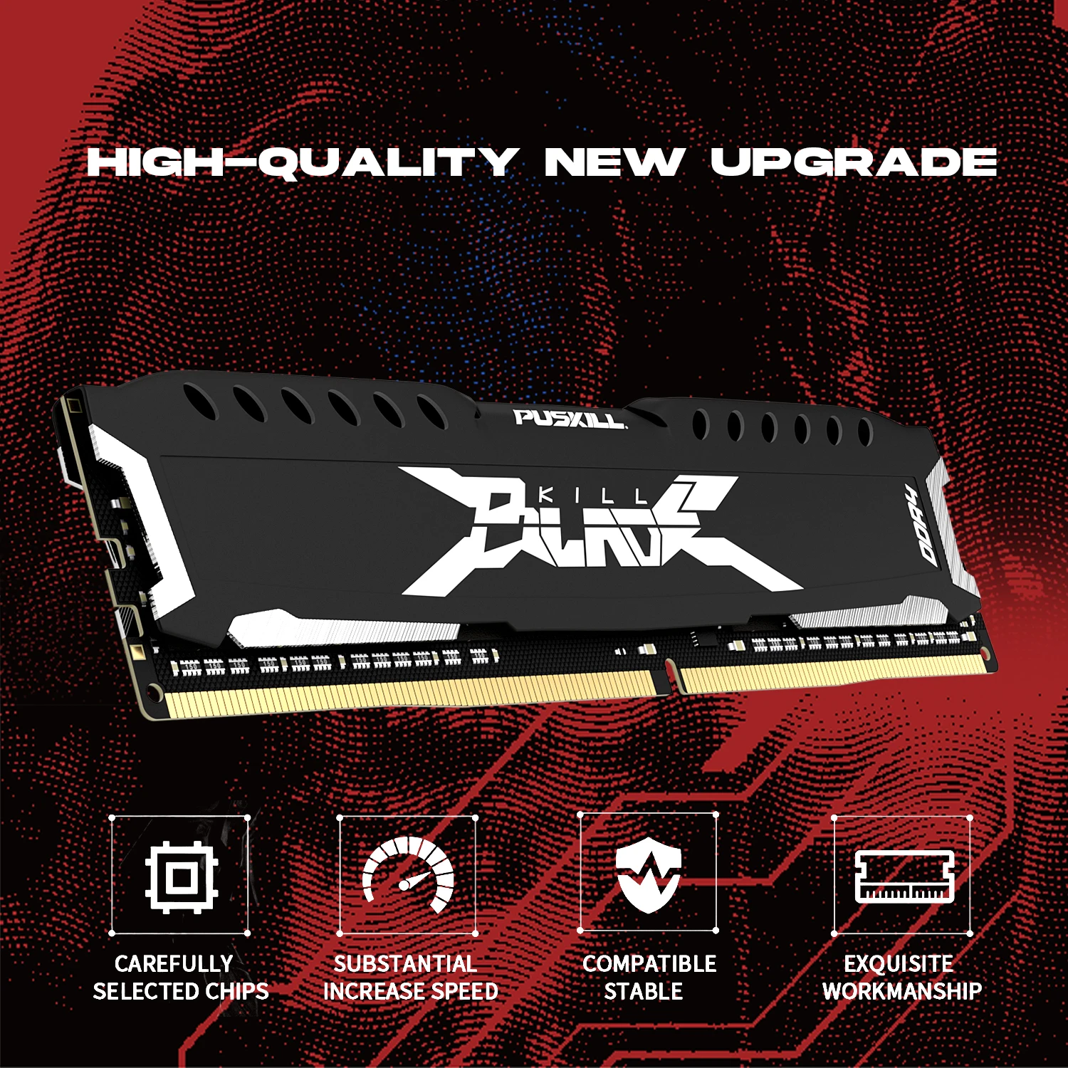 PUSKILL Memória RAM DDR4 16GB 8GB 1.2V 3200MHz 2666MHz Computador de mesa UDIMM Colete de resfriamento Memória Memoria - Image 4
