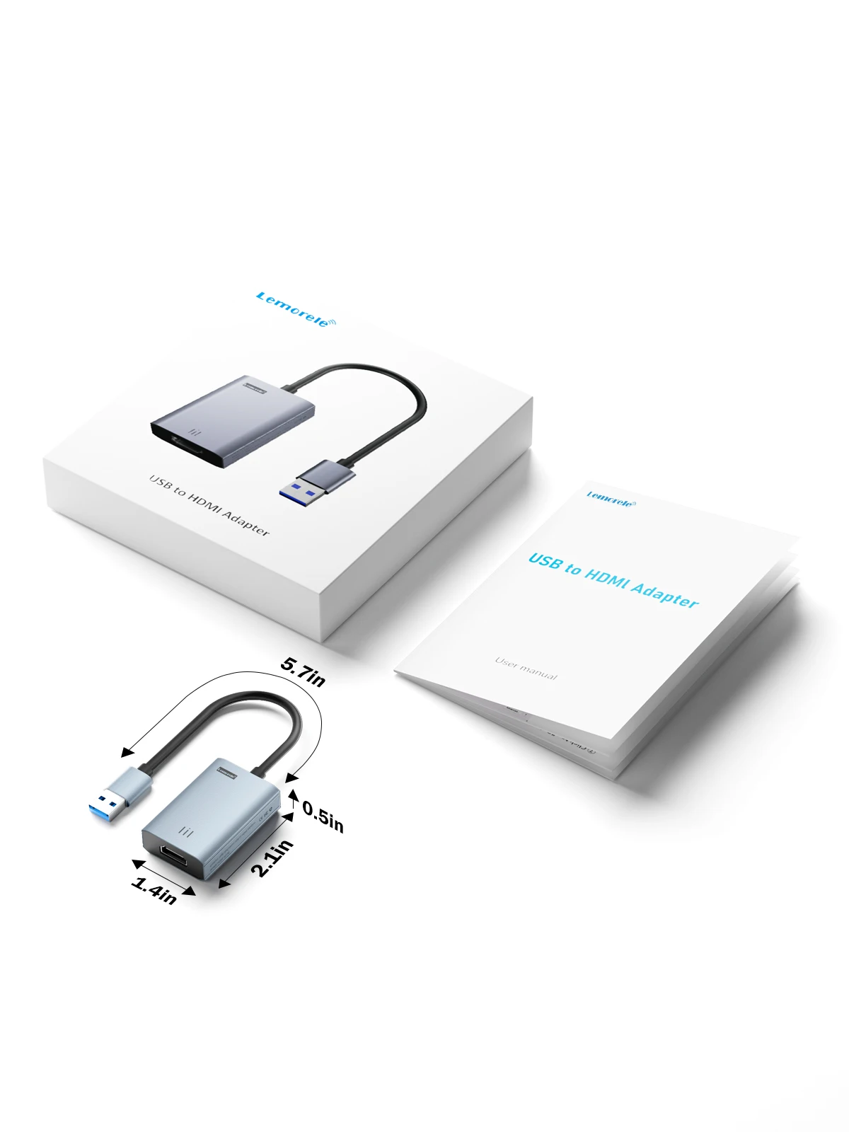 Lemorele USB para HDMI Adaptador Conversor Cabo Adaptador de Áudio e Vídeo Externo Multi Display Conversor para Desktop Laptop PC - Image 10