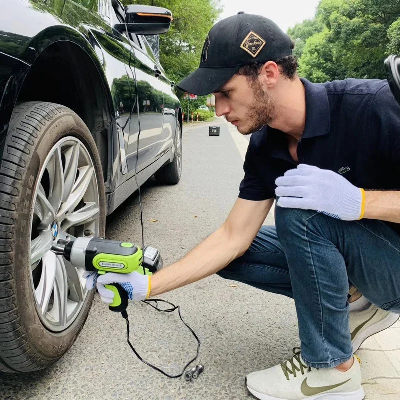 Kit de cric para carro elétrico, 5 toneladas, 12v, 3 em 1, cric hidráulico elétrico com chave de impacto e bomba infladora, led, ferramenta de elevação portátil - Image 2