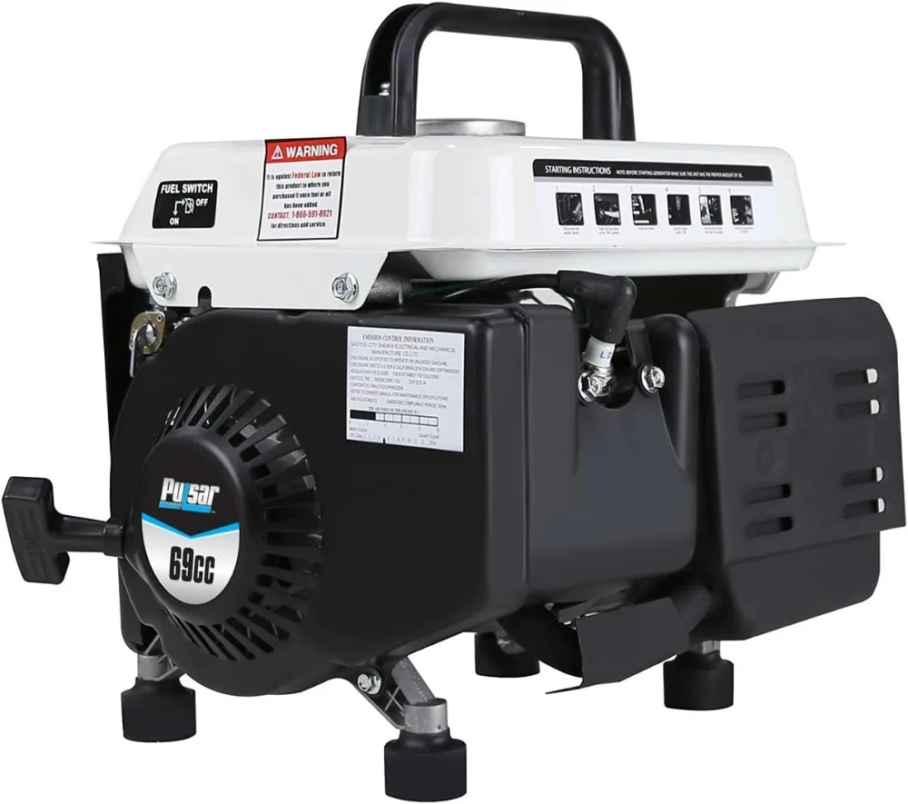 Gerador a Gás Portátil de 1200W, Motor de 2 Tempos, 5 Horas de Autonomia, Saídas de 120V para Camping e Energia ao Ar Livre - Image 5
