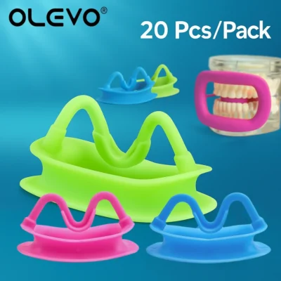 Abridor de boca dental de silicone macio, suporte intraoral, almofada de mordida 3d, retrator ortodôntico de bochecha, ferramentas de clareamento dental, 20 peças