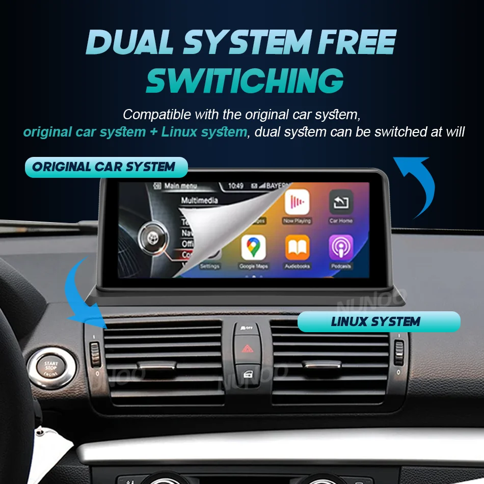 Para bmw série 1 e81 e82 e87 e88 2004-2012 ccc cic sem fio carplay android auto carro multimídia player linux 1920*720 tela - Image 3