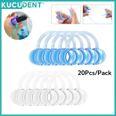 20 unidades/pacote abridor de boca dental c forma bochecha retrator ortodôntico intraoral espalhador ferramentas tratamento odontologia branco/azul