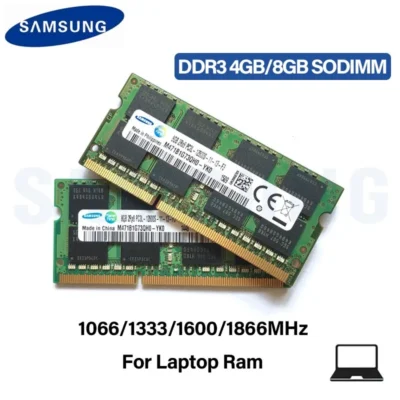 Memória Ram Samsung 4GB 8GB DDR3 DDR3L 1066MHz 1333MHz 1600MHz 1866MHz PC3L 204 PIN SODIMM para laptops