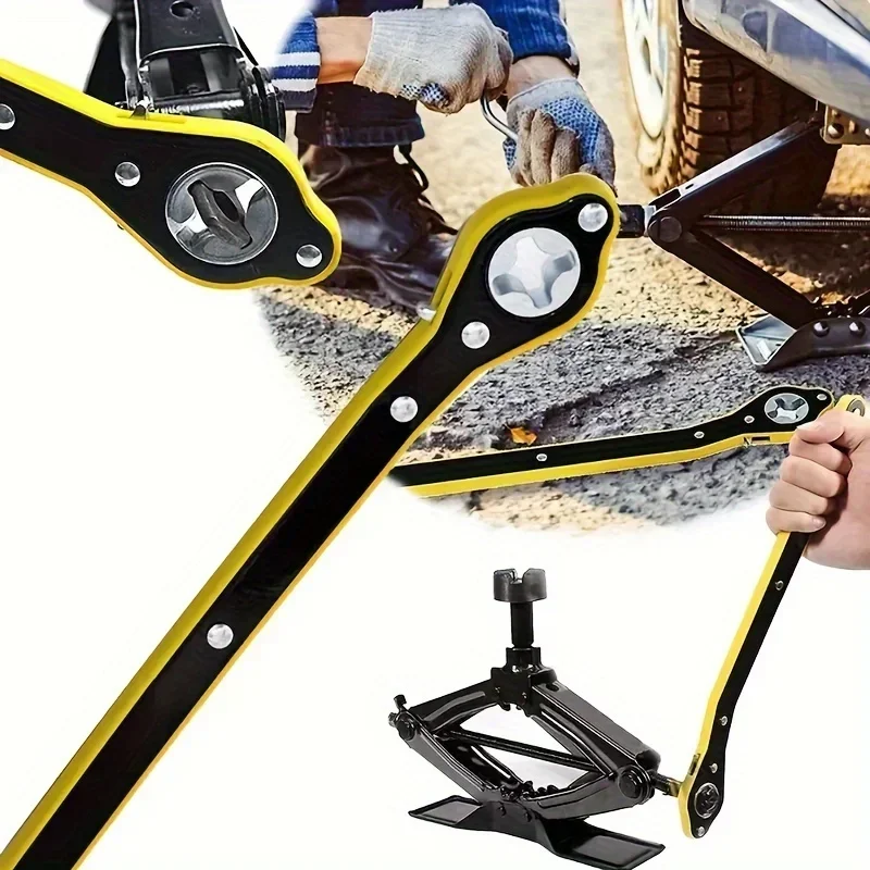 Chave de catraca para economia de trabalho, cabo longo para carro, tesoura, talão 360 ° Roda de pneu de garagem com botão dianteiro e reverso para motocicleta - Image 6