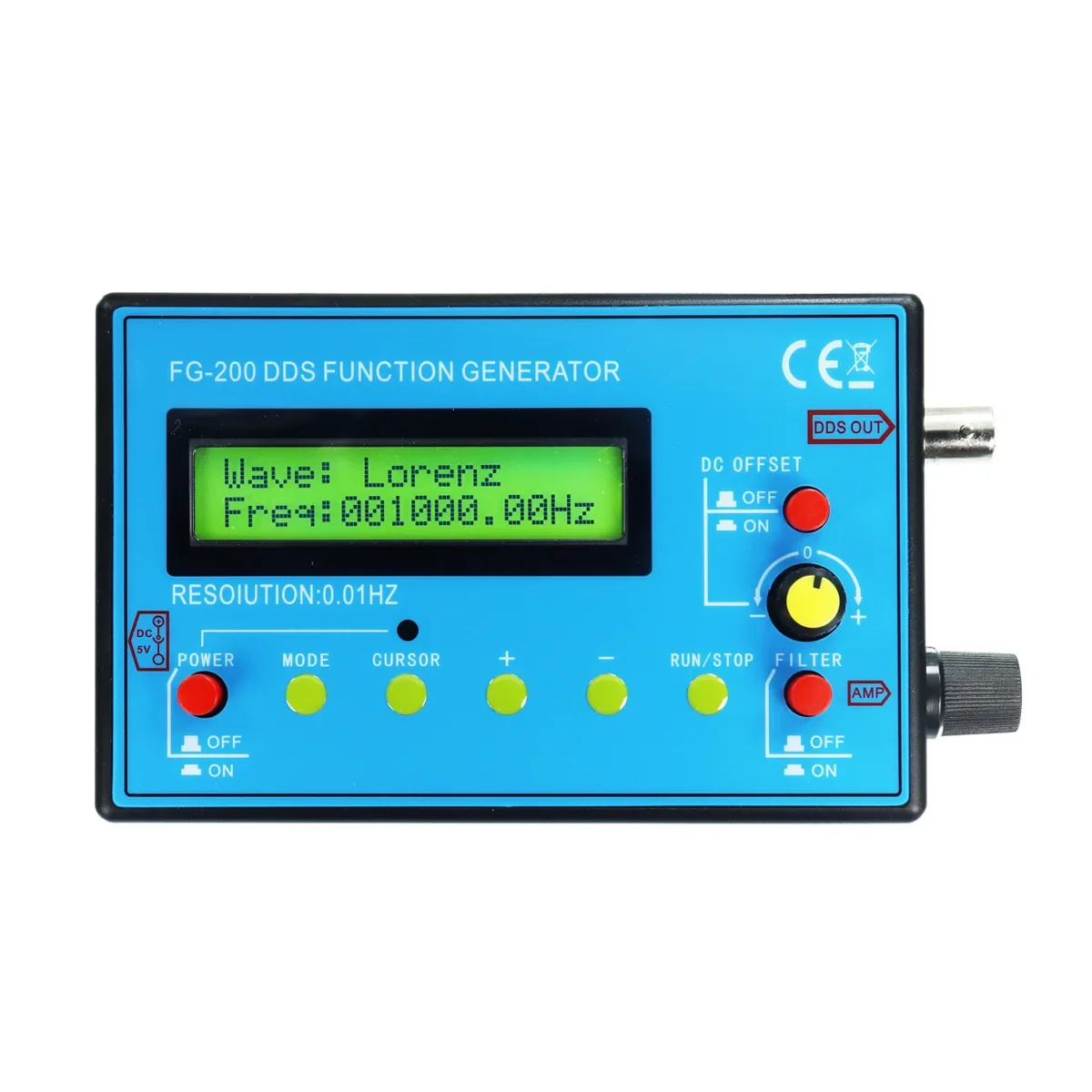 Gerador de Sinal DDS FG-200 0.01Hz-500KHz Módulo Ajustável de Gerador de Sinal Formas de Onda Senoidal+Quadrada+Triangular+Dente de Serra - Image 5