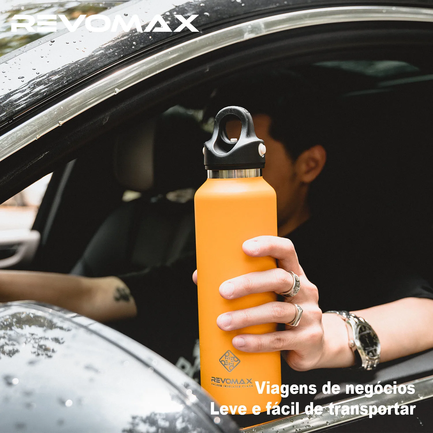 REVOMAX Garrafa Térmica de Agua Vácuo Aço Inoxidável,Sem Parafuso Abertura Com Uma Mão, 950ml - Image 5