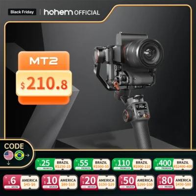 Hohem-iSteady MT2 Action Camera Kit, câmera sem espelho, estabilizador para Sony, Nikon, Canon, 3 Axis Gimbal Carga 1,2 kg