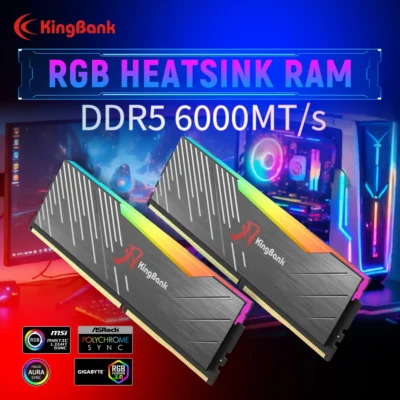 KingBank SoarBlade KRRB DDR5 RGB Série K5.01.FLM5ED9402 32GB (16GBx2) 6000MHz Memória Hynix M-die para Jogos e Overclocking