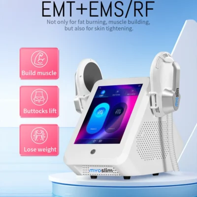 Máquina de escultura corporal ems 6500w myoslim estimulador muscular de queima de gordura rf dispositivo de emagrecimento de levantamento de bunda