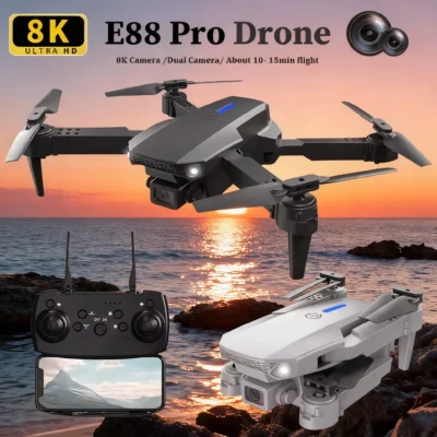 E88pro drone 8k 5g hd câmera dupla fotografia aérea tela de controle remoto avião controle quadcopter 2026 novo