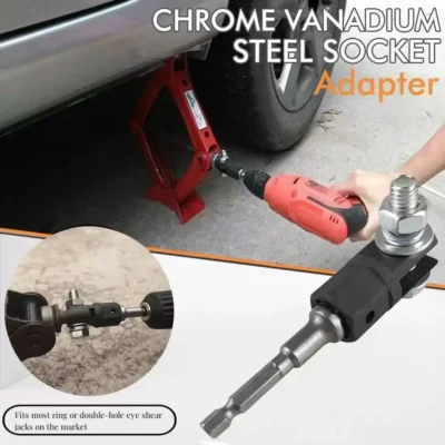 Adaptador de 1/2 polegada para macaco hidráulico tipo tesoura, adaptador de soquete para furadeira para macacos tipo tesoura de furo duplo