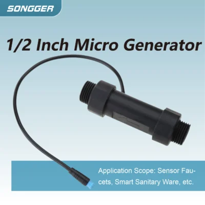 Gerador Hidrelétrico Mini Sensor de Fluxo de Água G1/2 Turbina 5V com Conector M6 Para Torneira e Chuveiro Fonte de Energia para Equipamentos Sanitários